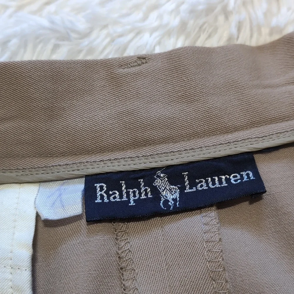 90s Vintage Ralph Lauren 100% Wool Inverted Pleat Pocket Midi Skirt - Picture 7 of 10